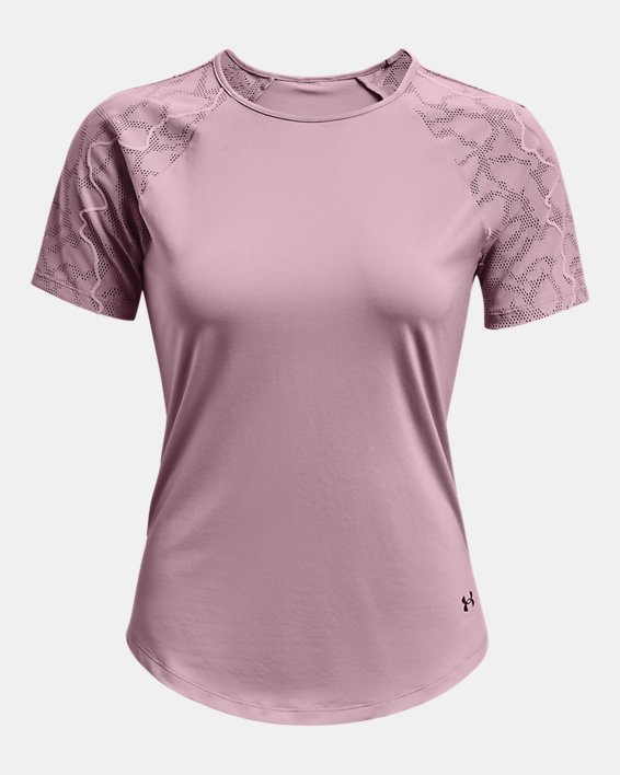 Women's UA RUSH™ HeatGear® Short Sleeve, Pink, pdpMainDesktop image number 6